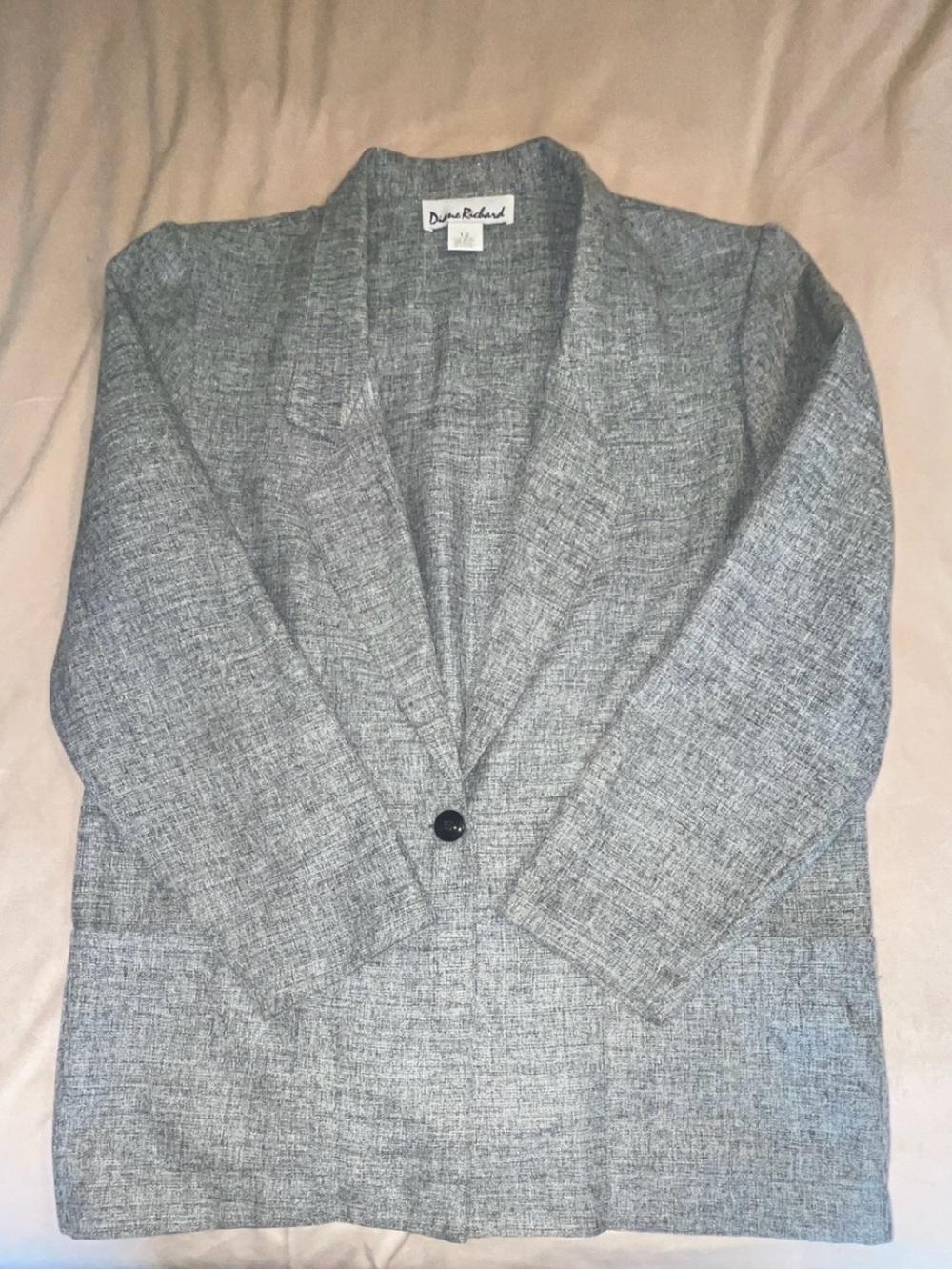 Vintage Diane Richard Gray Single-Button Women's Blazer